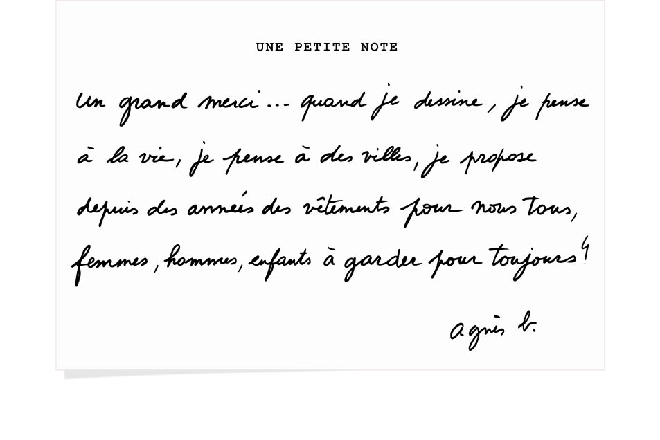 A note from Agnès